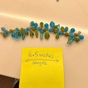 Vintage Boho glam green and blue bracelet